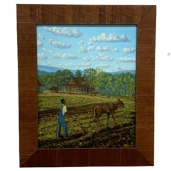 "Mac Plowing" Mac, Plowing, Oil Painting, Stephen r. James