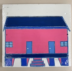 Ms. Hattie catherine shelton, ms. hattie, little painting, pink, blue, blue/pink,