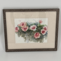 Rose Patch Karen Weir, Watercolor, framed, black belt treasures, 