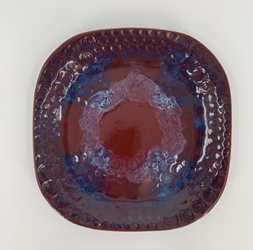 Square Swirl Plate Donna Dirks, Bits of Earth, square swirl plate, pottery, 