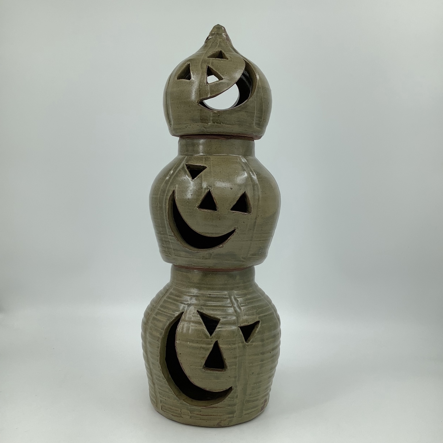 3pc Glazed Jack O Lantern Stack glazed pumpkin, glazed pumpkin head, head, pumpkin stack, stack, eric miller, eric, miller 