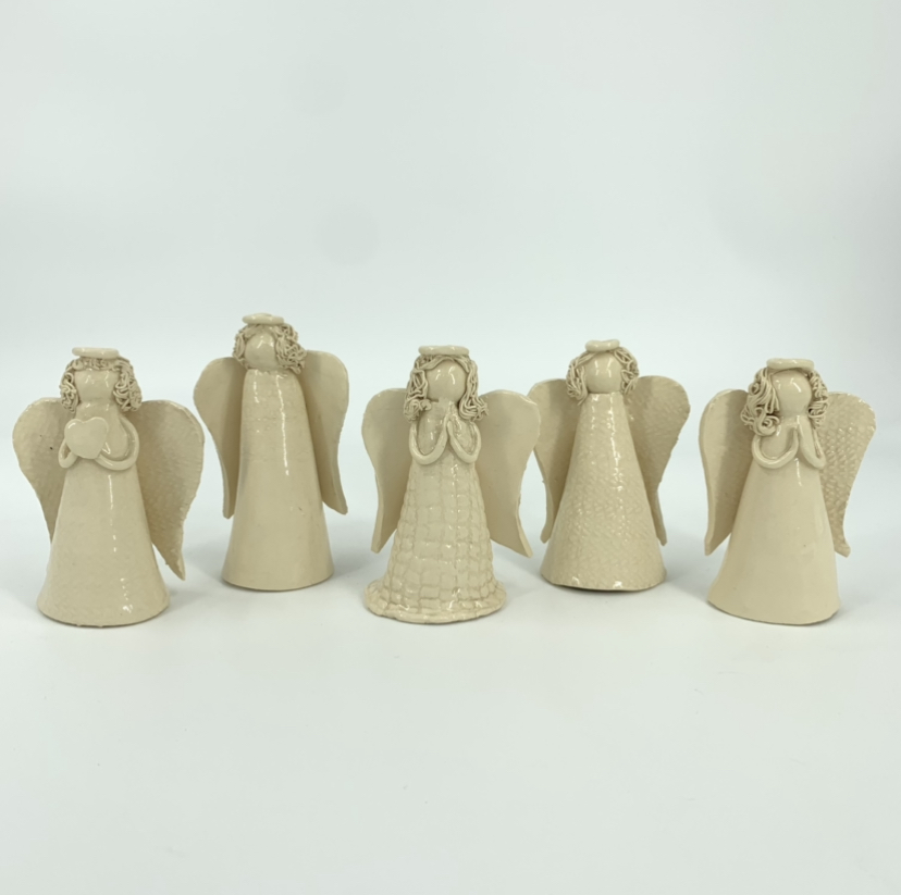 Standing Angel Jimmy and Peggy Dailey, angel, pottery, black belt treasures, 