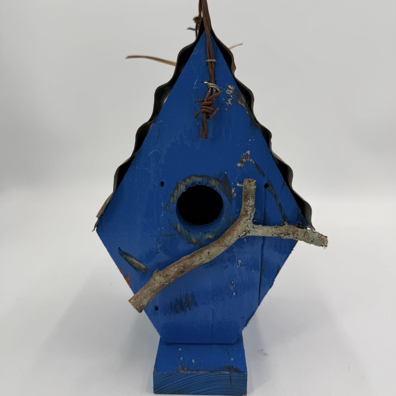 BirdHouse Andrew McCall, Bird House, blue , wood work, tin