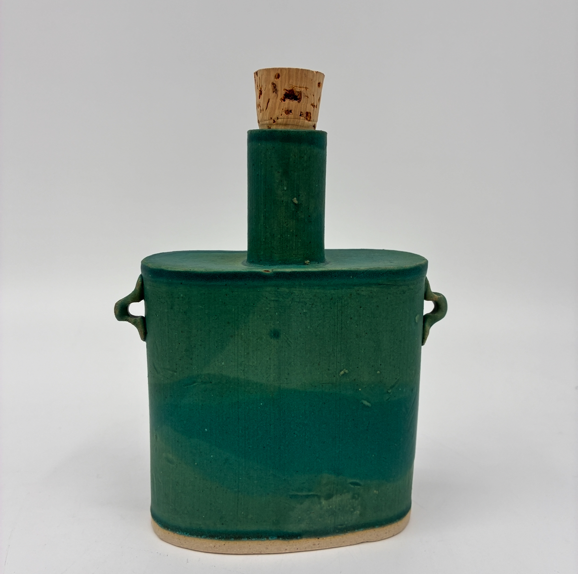 Bottle randy shoults, clay, ceramic, pottery, bottle, aquamarine, teal, turquoise, blue, green