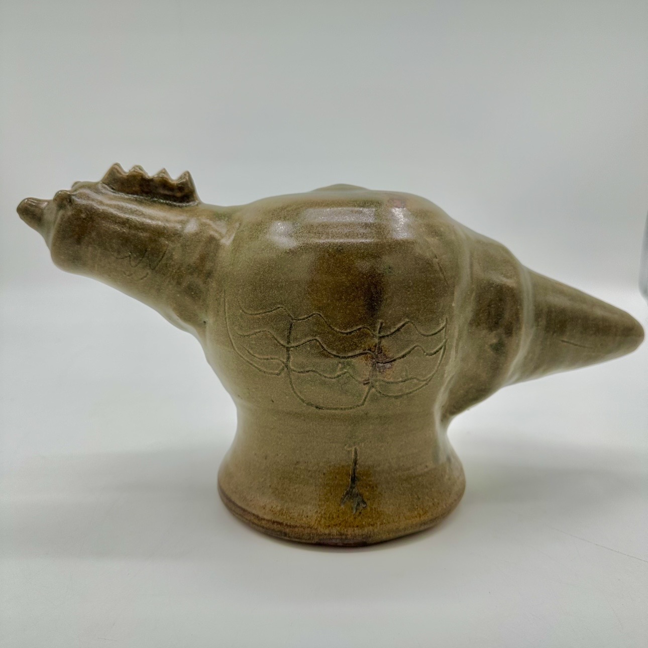 Chickasaurus Eric Miller, Chickasaurus, Pottery, sculpture, green, clay, chicken, dinosaur, animal