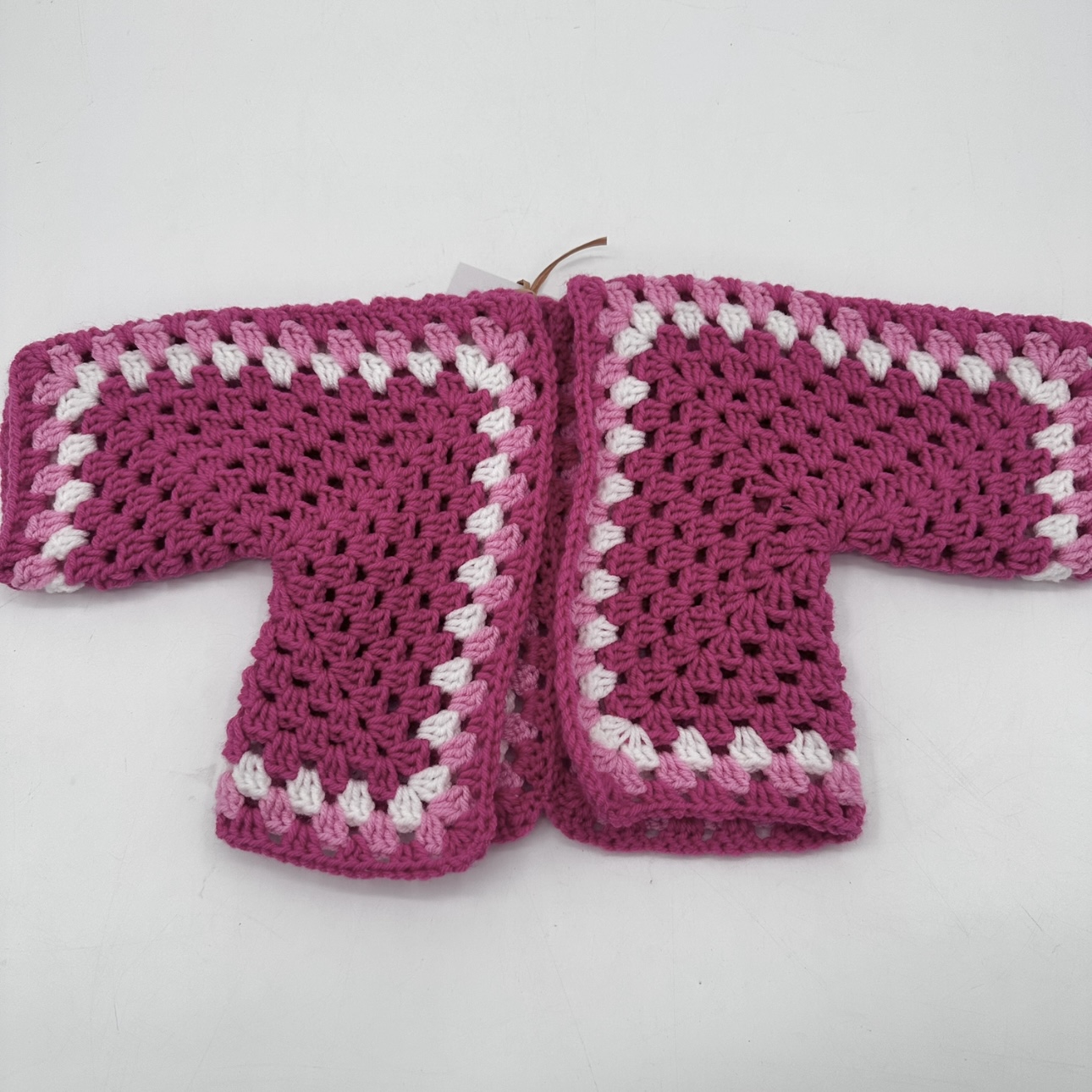 Child Granny Square Cardigan  Dawn Wood, Child Granny Square Cardigan, crochet, sweater, baby, pink