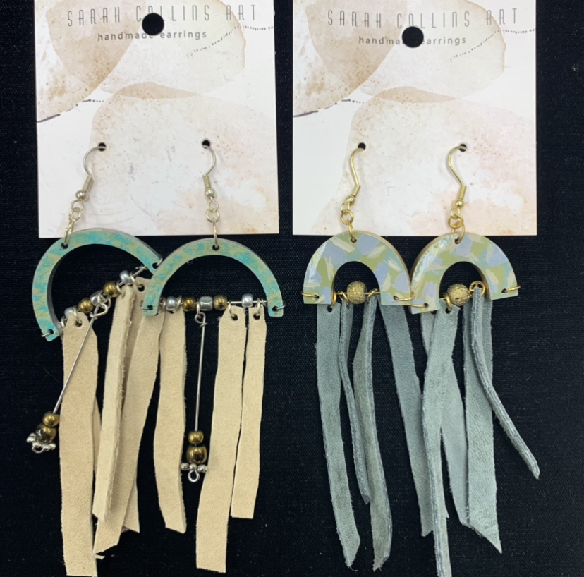 Dangle Earring sarah collins, earrings, leather earrings, jewelry, 