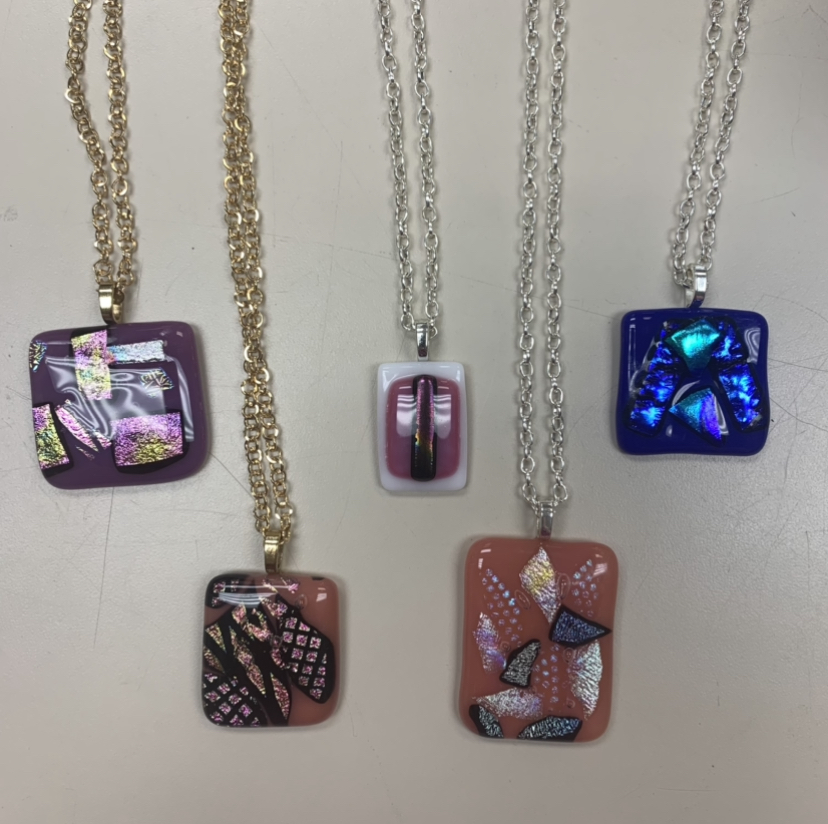 Fused Glass Pendant Necklace rhys green, fused glass, pendants, necklaces, jewelry, 