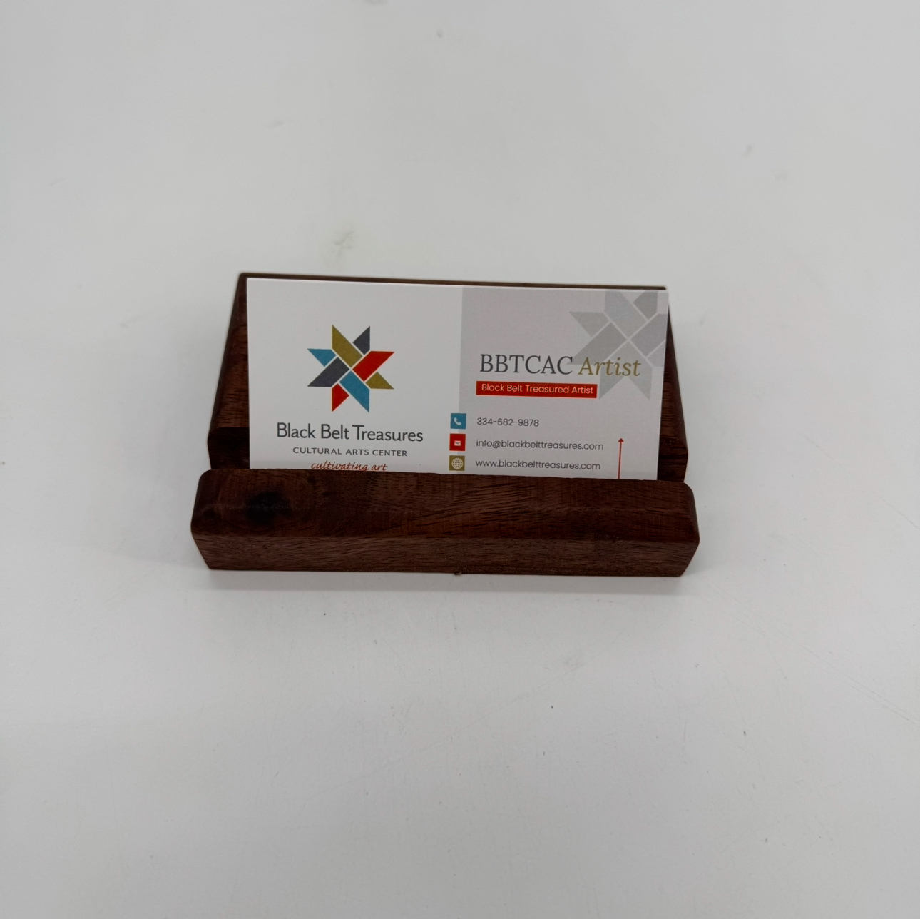 Handmade Business Card Holder Johnny Mims, Montgomery, woodwork, business card holder, dark brown, handmade, wooden
