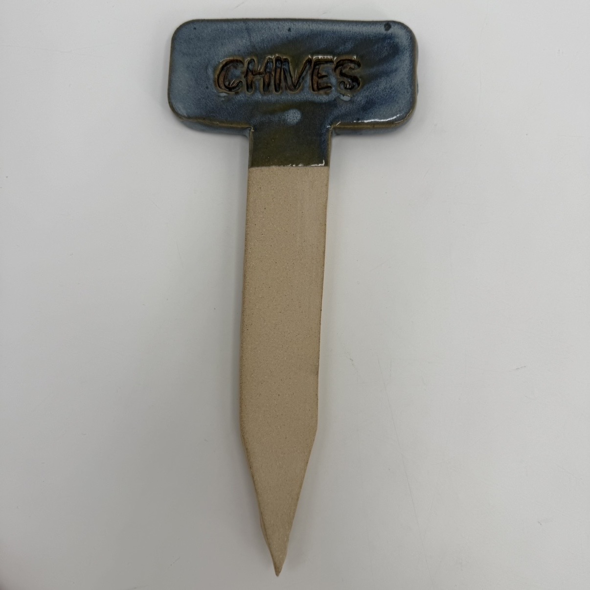 Chives Herb Marker mary jane moore, herb marker, chives, pottery, ceramics, garden, plants, gardening, crops
