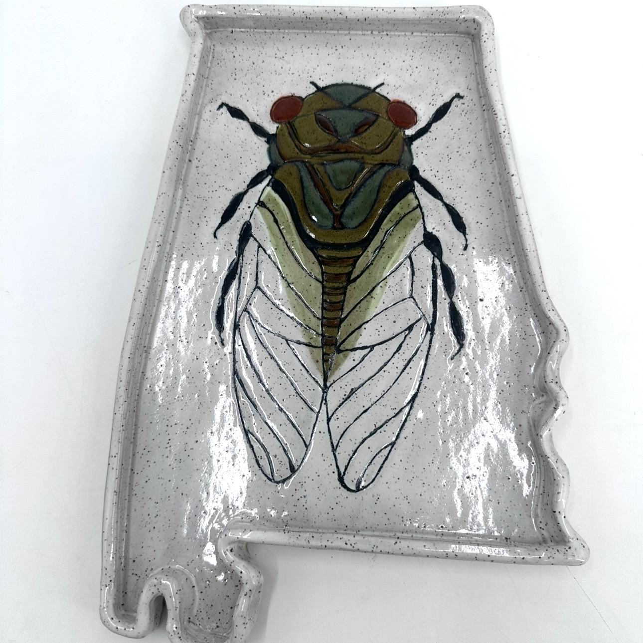 Cicada Alabama Tray carol lammon, tray, AL, Alabama,  pottery, cicada