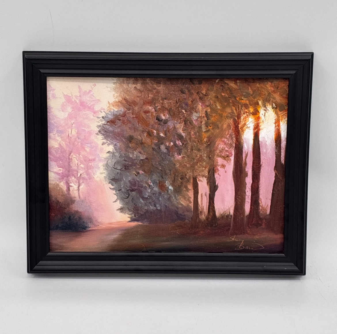 Misty Morning  sherry, barnes, sherry barnes, oil, painting, oil painting, framed, misty, morning