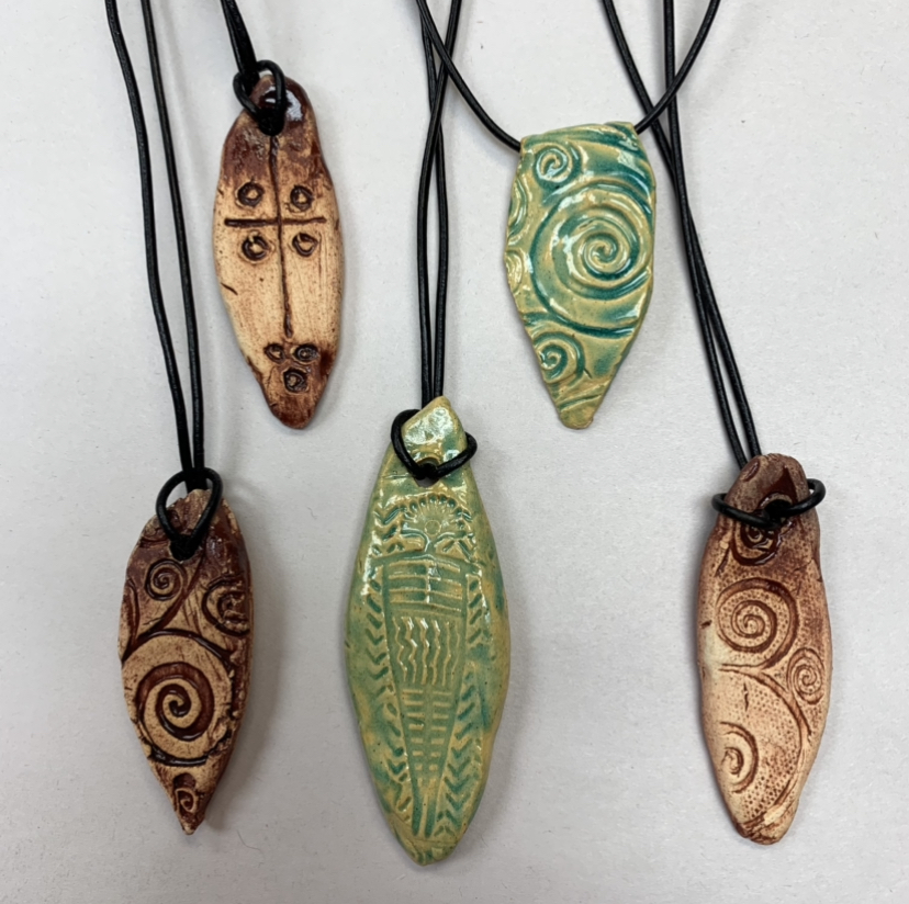 Pottery Necklace lisa lenox, necklace, leather, pottery, 