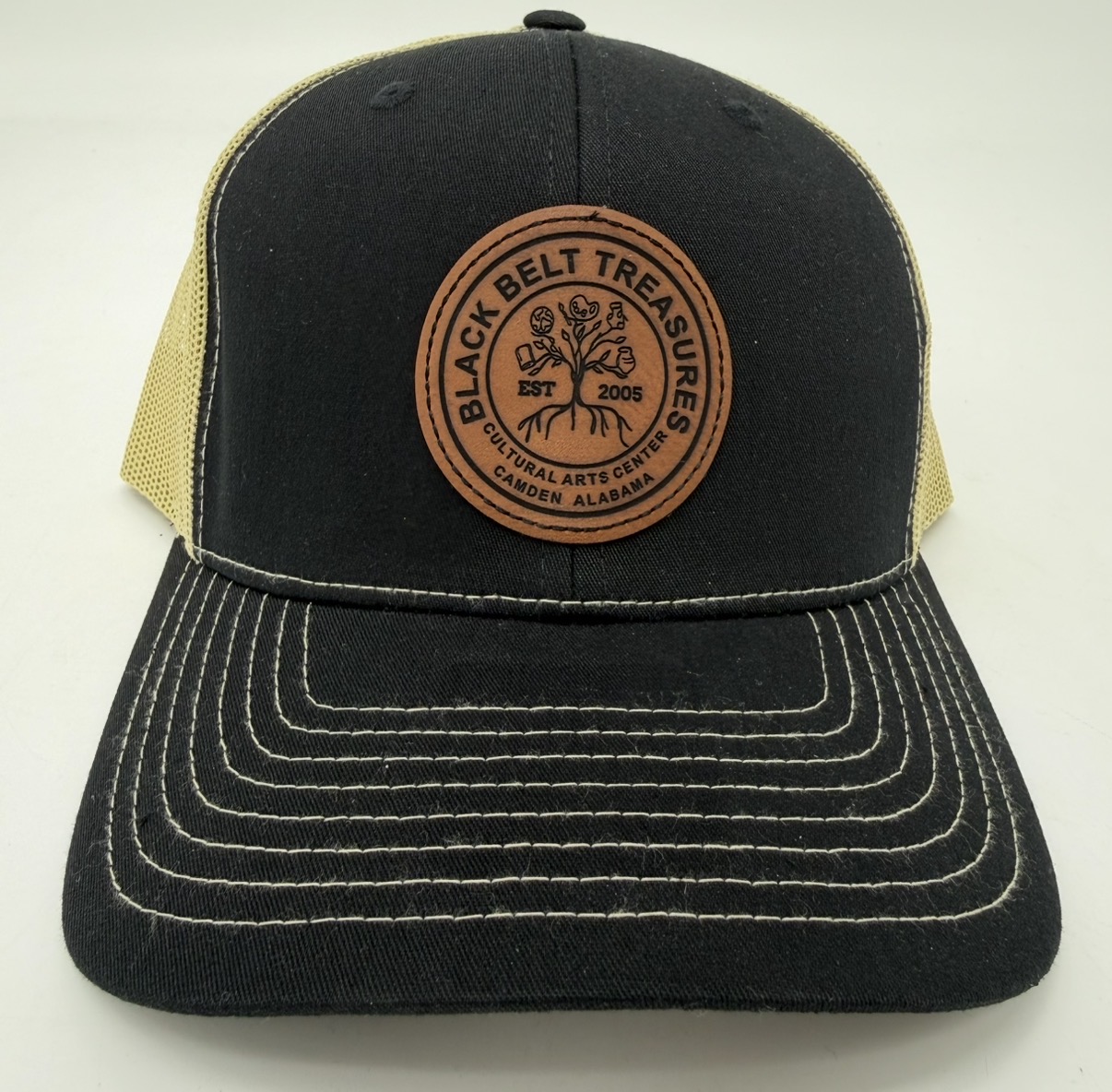 Rooted Hat: Black-Vegas Gold Lifetime Mesh Rooted Hat, Black-Vegas,Gold Lifetime, Mesh, Black Belt Treasures