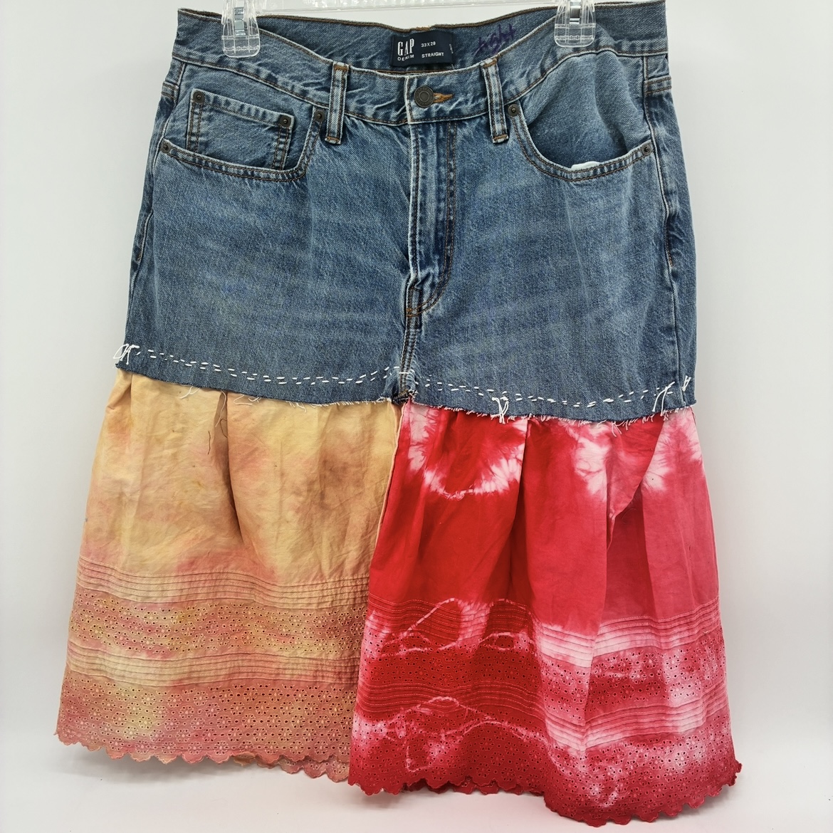 Upcycled Denim Skirt casey thomas roberts, skirt, denim, jeans, fabric