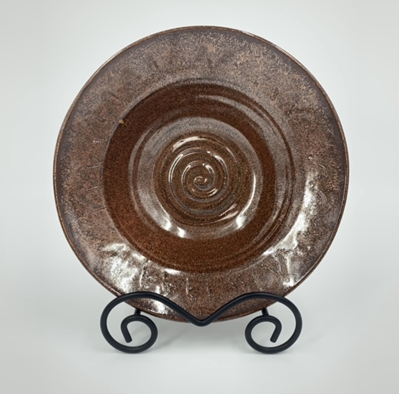 11" Brown & Copper Bowl sam williams, pottery, hand made, kiln, brown and copper bowl,, brown bowl, bowl,