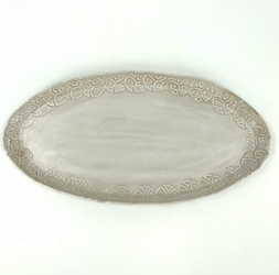 13" Oval Tray Jo Taylor, oval tray, pottery, black belt treasures, 