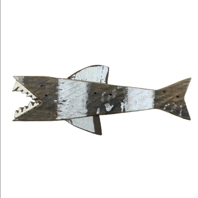 15" Tiger Shark  garland farwell, 15" tiger shark, wooden fish 