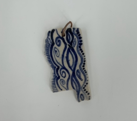 3" Mississippi Ornament kristin law, ornament, ceramic ornament, 