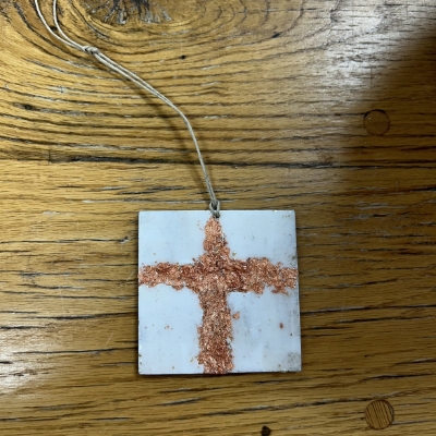 3" Painted Cross Ornaments sarah collins, ornaments, Black Belt Treasures, cross