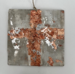 4" Painted Cross Ornament sarah collins, ornaments, Black Belt Treasures, cross