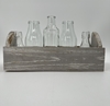 5 Bottle Tray- 14 1/2 L edgar grant. mary glen grant, 5 bottle tray, five glass bottles in wooden tray, 14 1/2 Liters