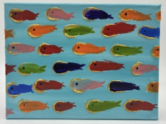 Fish sharon owens, fish, painting, sea, ocean, colorful fish