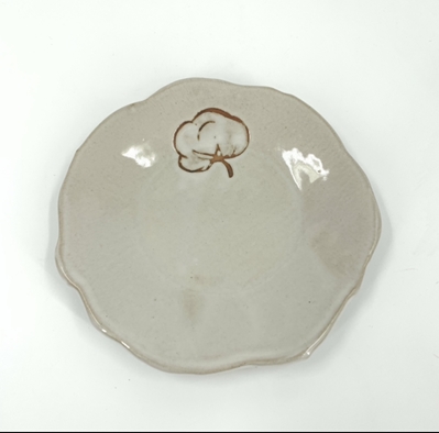 8" Round Cotton Plate becky blaylock, ceramic bowls, bowls, black belt, 