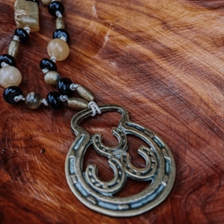Abundance of Luck- Pony Brass Necklace Rhys Greene, pony brass, horse brass, jewelry, handmade, 