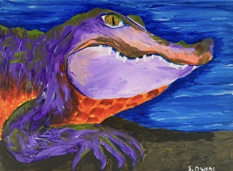 Alligator sharon owens, sharon, owens, acrylic painting, painting, alligator, gator