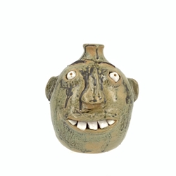 Assorted Face Jug Allen Ham, pottery, black belt treasures, face jug, handmade, folk art, 