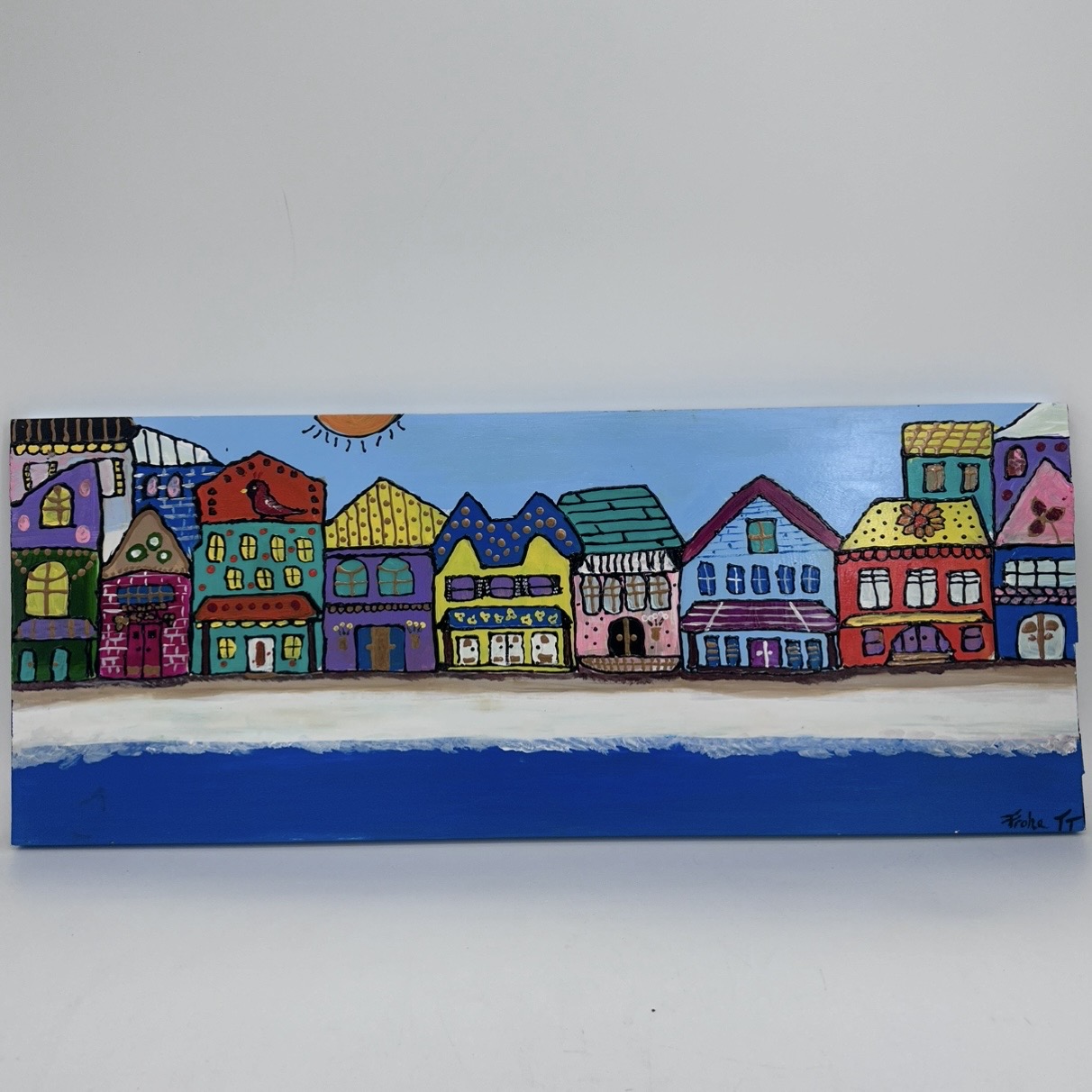 Beach Houses tammy troha, beach, house, beach houses, folk art, bright, ocean, sand