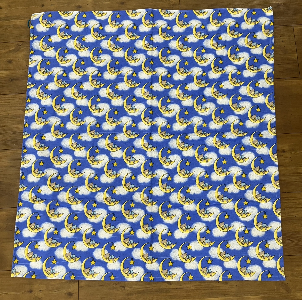 Bedtime Blue Bears - 43x40 jackie maness, blanketsbyjm, blankets by jm, baby blanket, blue, bears, bedtime, moon, crescent moons, sleeping, stars