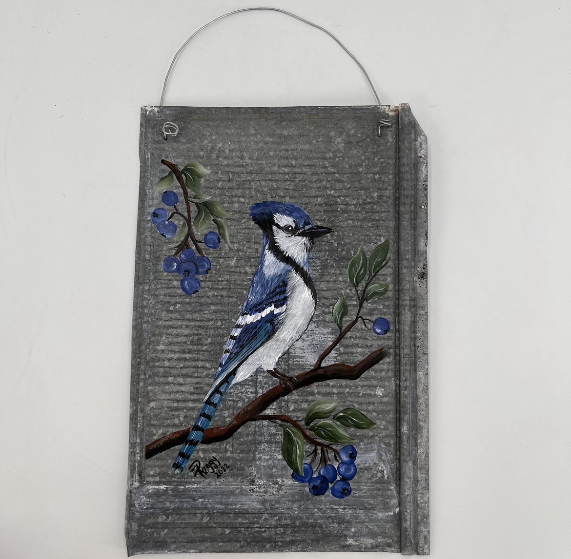Birds on Tin Tile peggy lewis, birds on tin tile