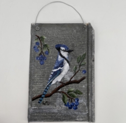 Birds on Tin Tile peggy lewis, birds on tin tile