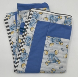 Blue Elephants - 44x29 jackie maness, blanketsbyjm, blankets by jm, blue elephants, baby blanket, baby quilt