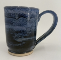 Blue Mug jo taylor, mug, ceramic, blue mug, pottery, dallas county art