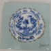 Blue and White Plate on Aqua - 16750