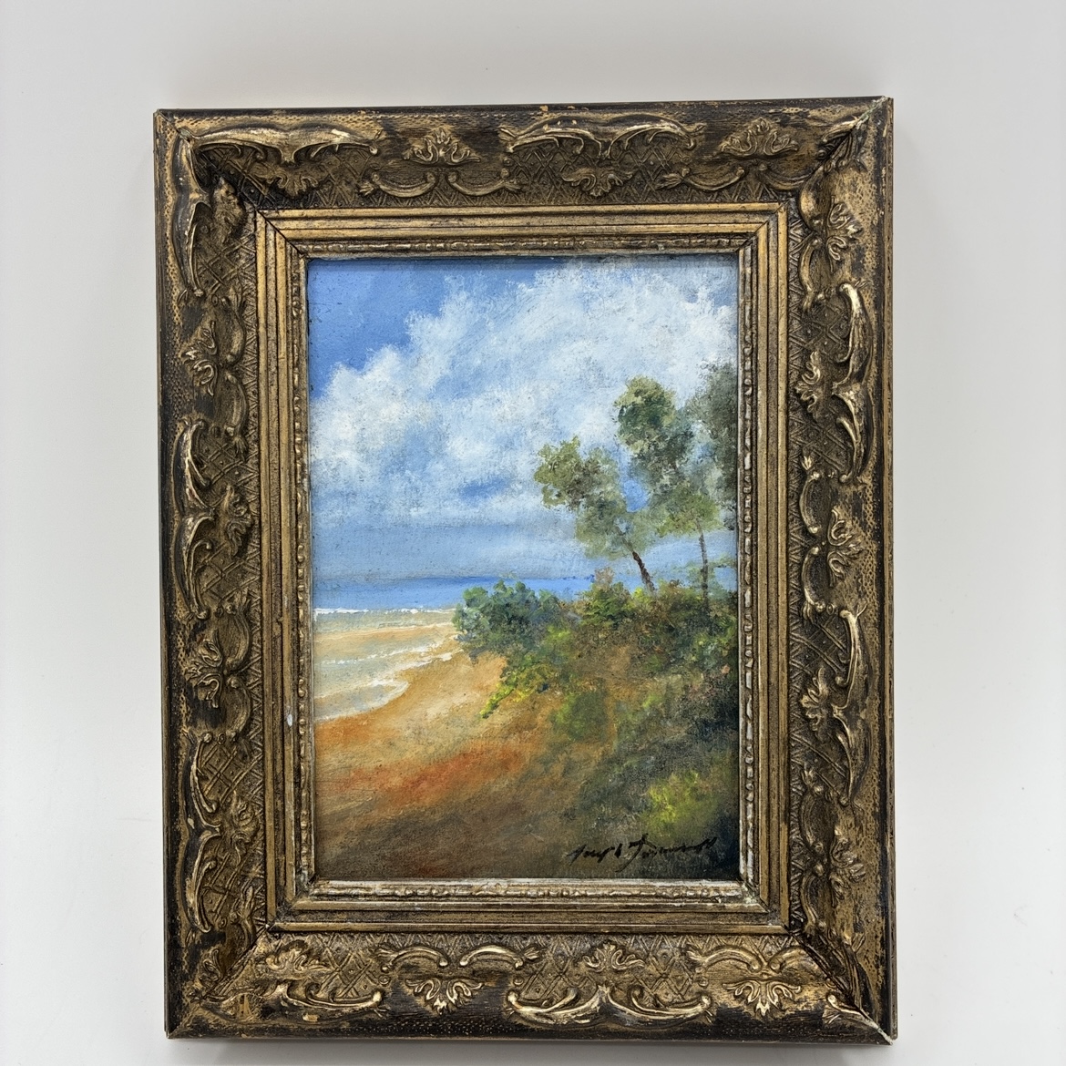 Bluff on the Bay joseph formwalt, joseph, formwalt, bluff, bluff on the bay, bay, oil, oil painting, painting, framed