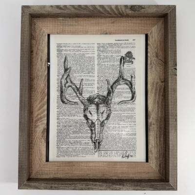 Bones kaylene brooks, bones,  pen and ink, black and white drawing, framed