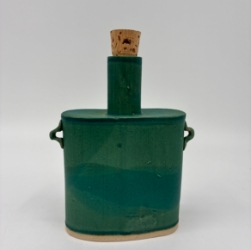 Bottle randy shoults, clay, ceramic, pottery, bottle, aquamarine, teal, turquoise, blue, green