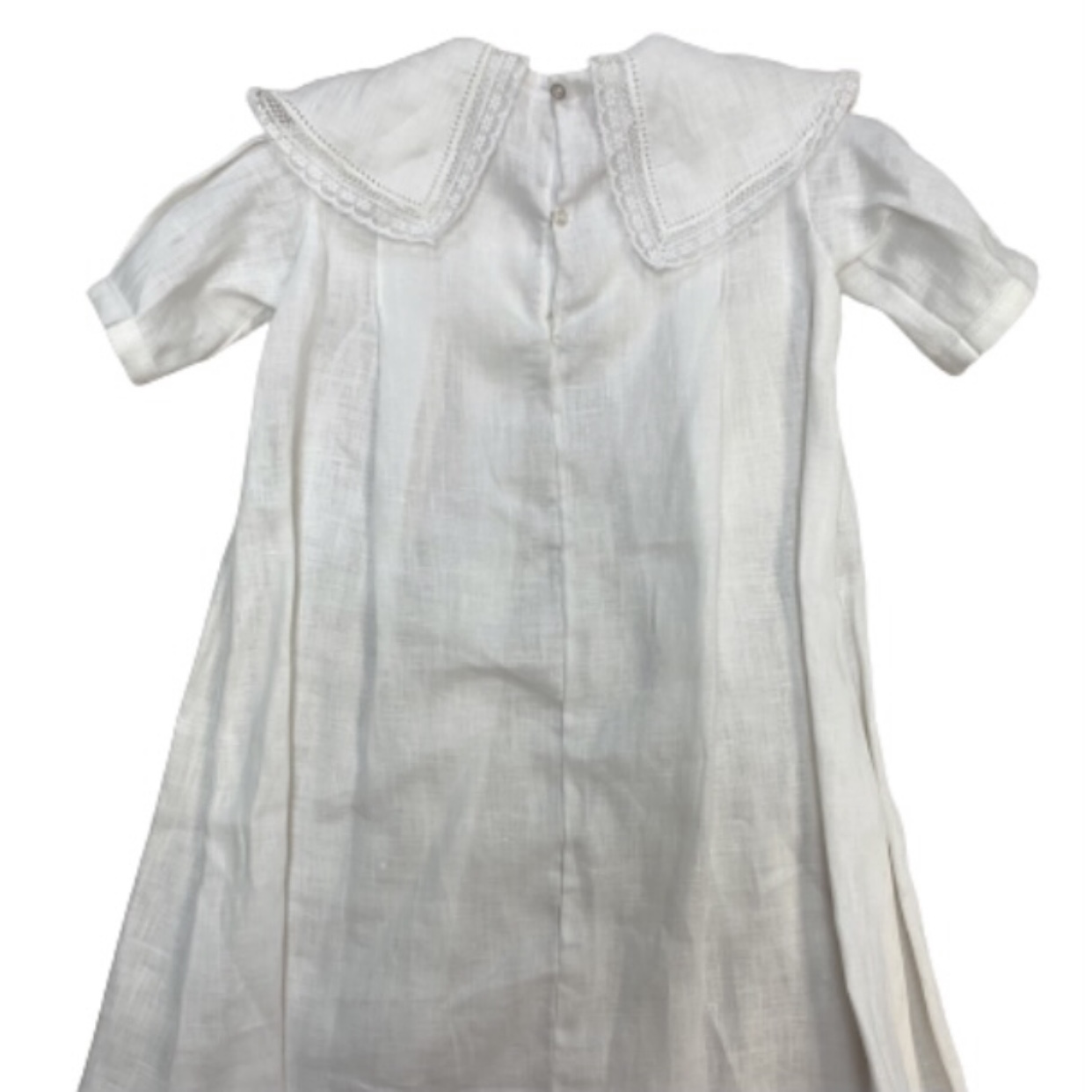 Boys White Linen Box Pleat Gown white gown, boys white linen box pleat gown, box pleat gown, 