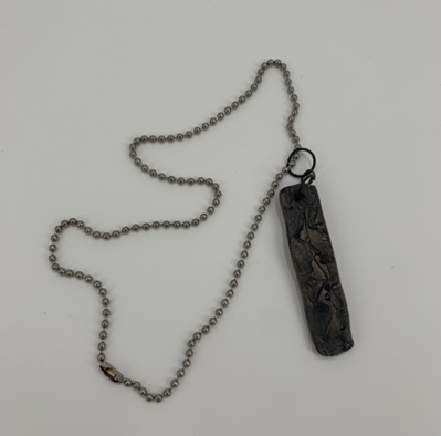Braque rebecca koontz, necklace, braque, steel ball chain, ceramic pendant, 