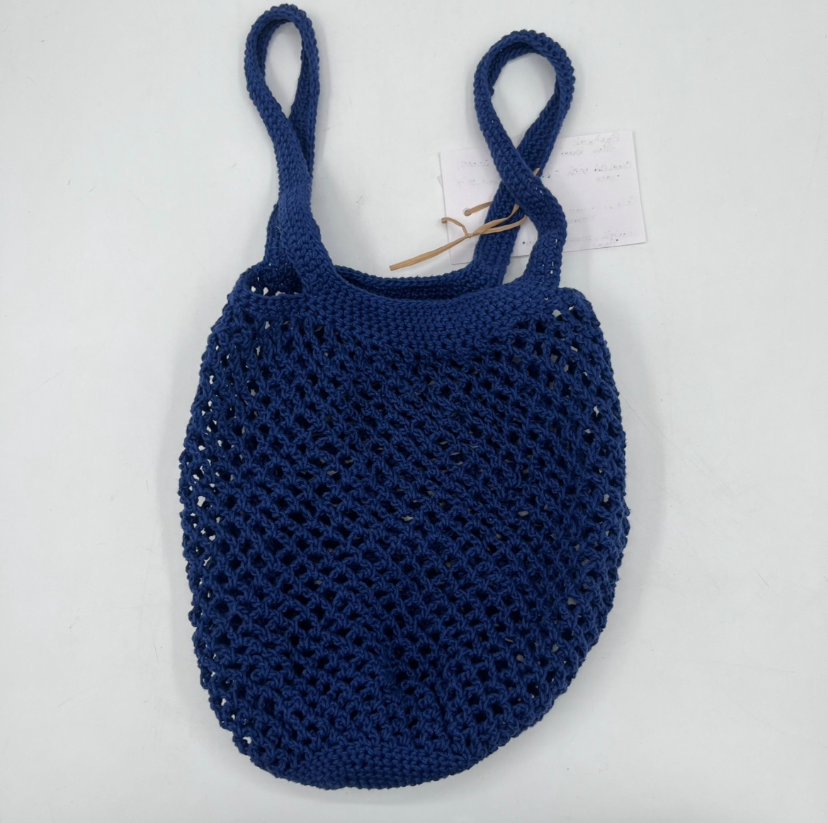 Bushwick Market Bag wanda white, crochet, bushwick market bag, lion brand yarn, navy blue