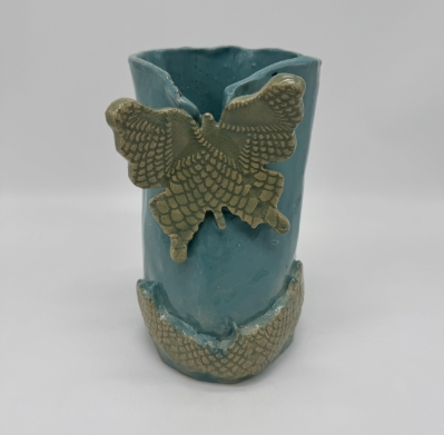 Butterfly Flower Vase Francesca Emerson, handcraft, pottery, vase, butterfly