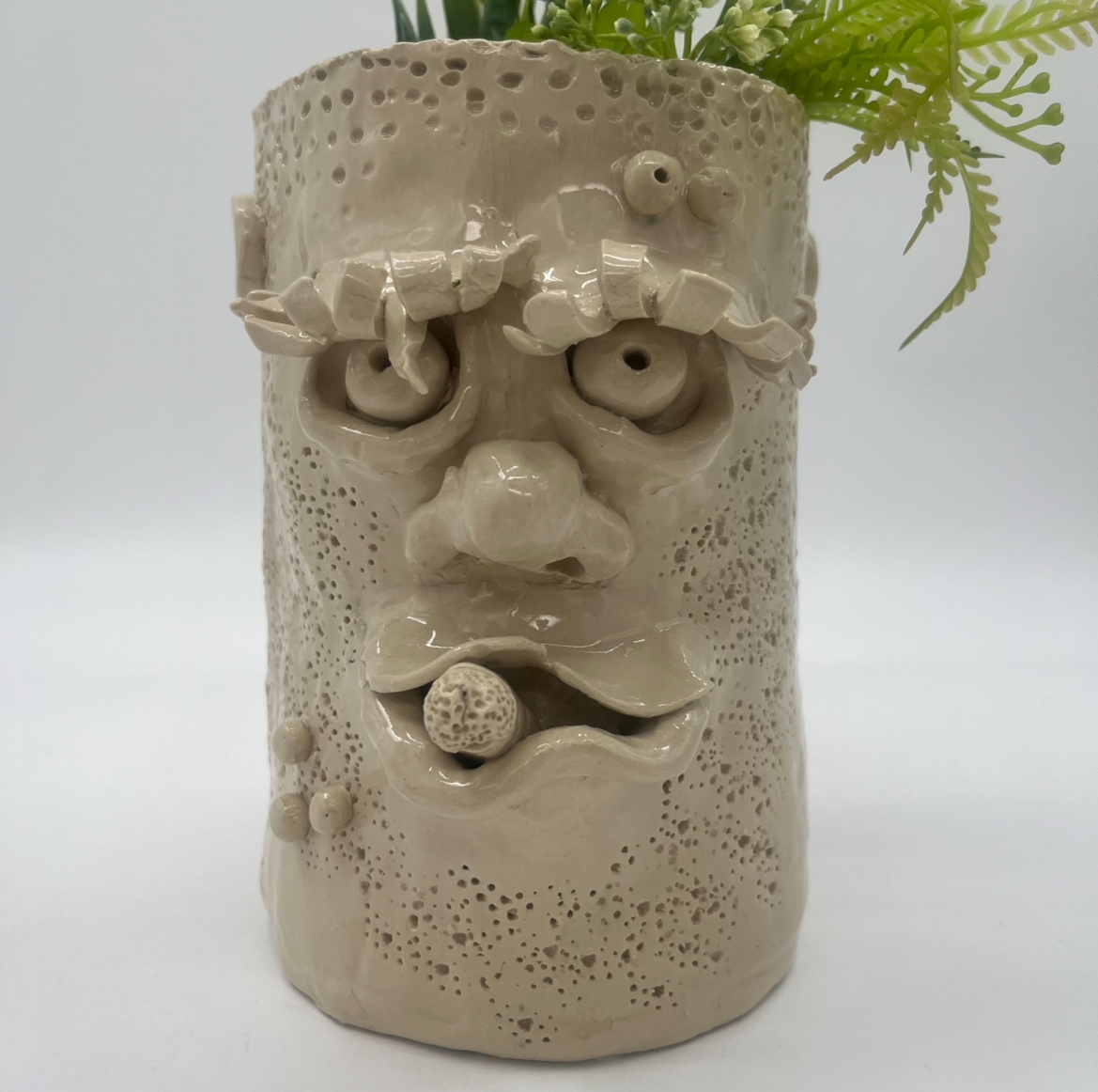 Captain Andy Black duncan black, captain andy black, ceramics, vase with a face