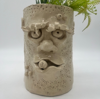 Captain Andy Black duncan black, captain andy black, ceramics, vase with a face