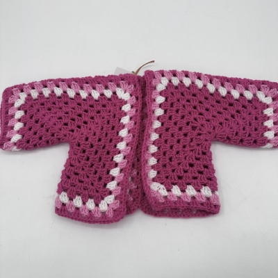 Child Granny Square Cardigan  Dawn Wood, Child Granny Square Cardigan, crochet, sweater, baby, pink