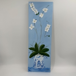 Claree Angela, fernandez, white, texted,soft color, blue, flower, vase, 