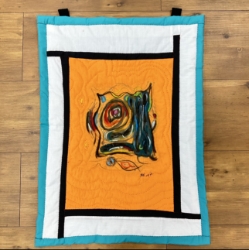 Color Flow john warner, quilt, john warner quilt, drawn on quilt, 
